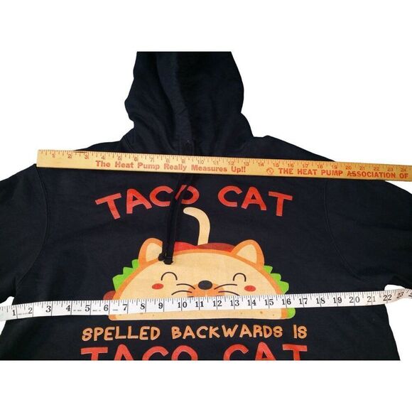 Taco Cat Port‎ & Company Hoodie Men Sz L Graphic Print Black Casualwear - Picture 4 of 6